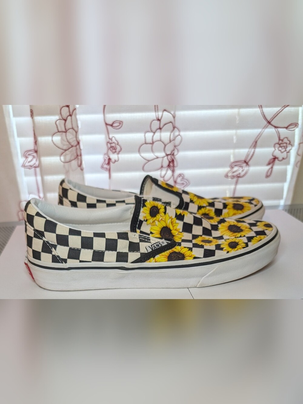 Vans Sunflower Checkerboard Slip-On Shoes - Yellow/Black - Picture 6 of 8